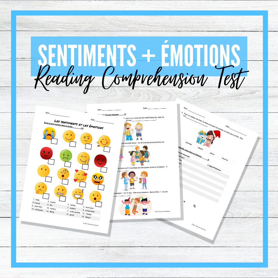 Sentiments et Émotions - Feelings and Emotions French Unit - BUNDLE!