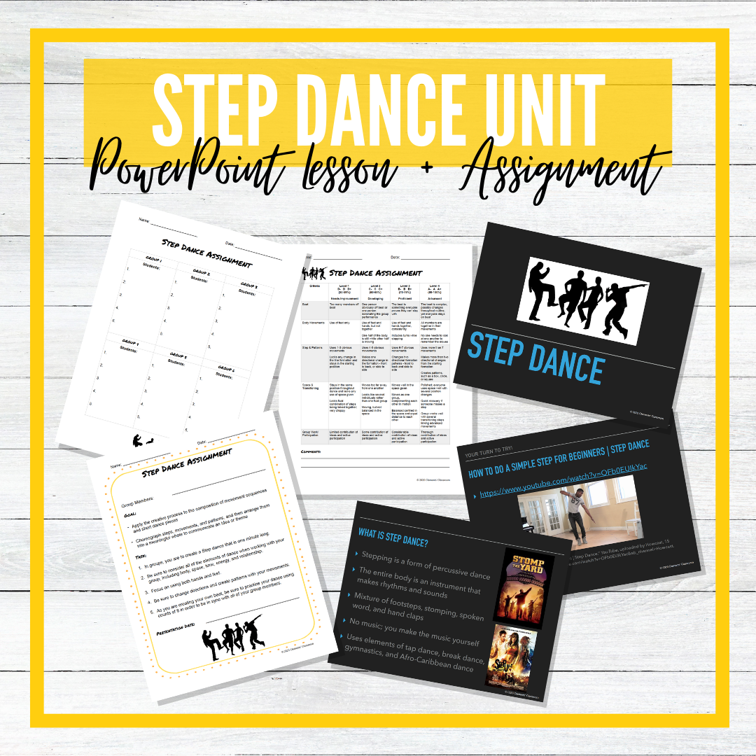 Step Dance Unit - PowerPoint Presentation, Videos, Assignment, and Rub ...
