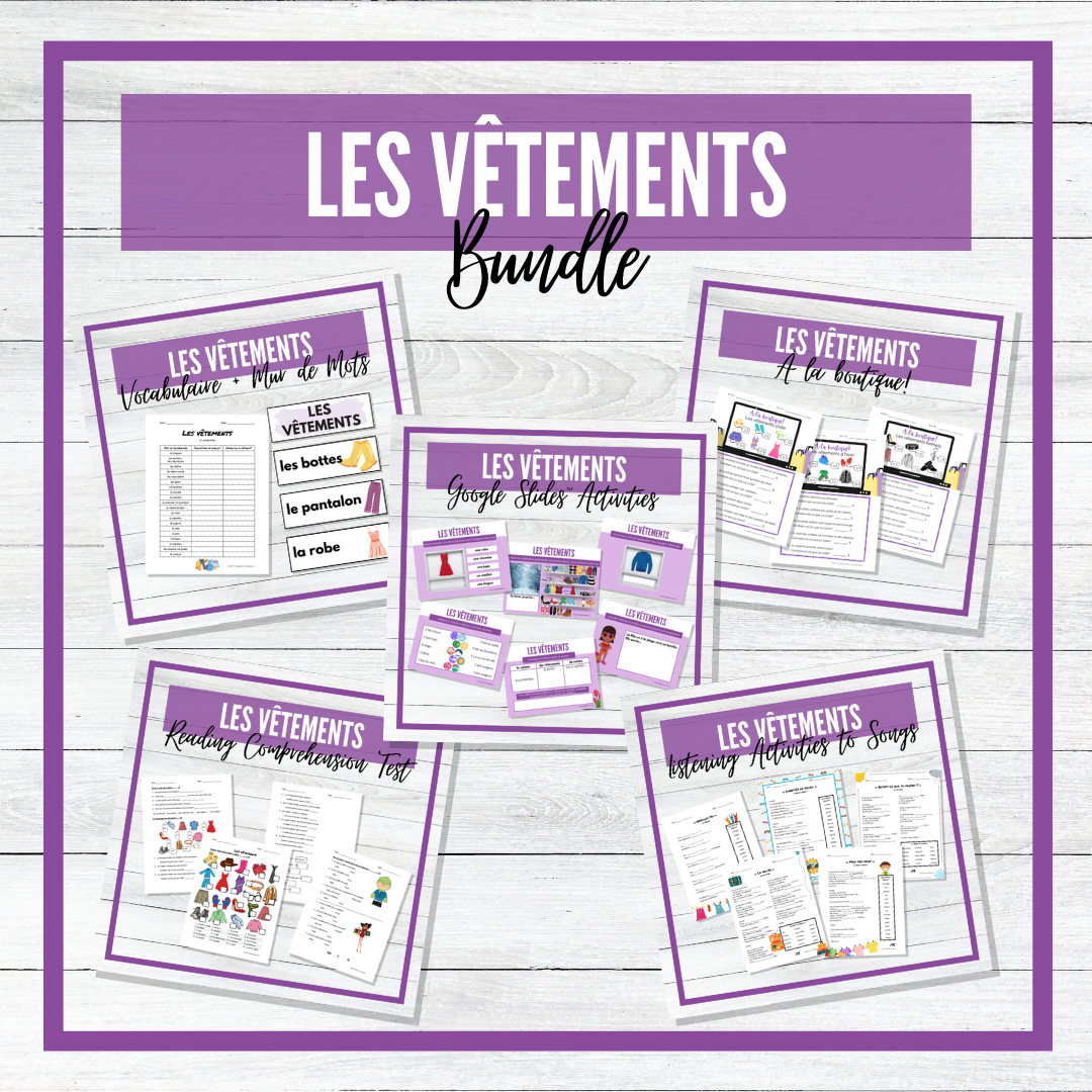 Vêtements - French Clothing Unit - BUNDLE!