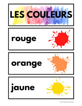 Les Couleurs - Activités + Mur de Mots - French Colours Activities + Word Wall