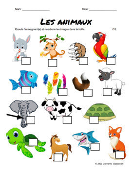 Animaux - Animals - Listening Comprehension Activity