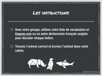 Qui suis-je? Devinez les animaux - Guess The Animal Reading Activity/PPT