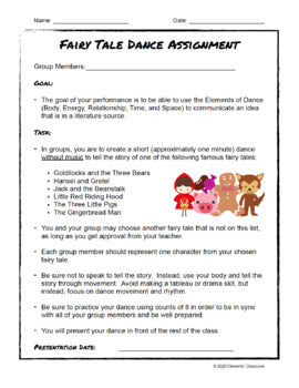 Fairy Tale Dance Assignment