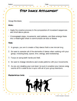 Step Dance Unit - PowerPoint Presentation, Videos, Assignment, and Rubric