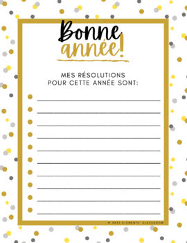 Résolutions du Nouvel An / New Year's Resolutions - French & English Activities