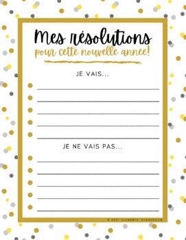 Résolutions du Nouvel An / New Year's Resolutions - French & English Activities