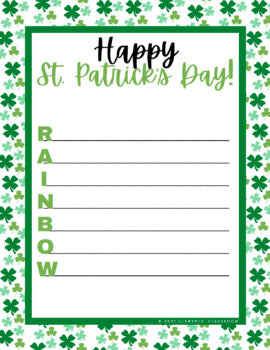 Jour de la Saint-Patrick - St. Patrick's Day - Acrostic Poems - English & French