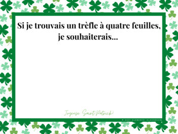 Saint-Patrick/St. Patrick's Day - Google Slides™ Writing Prompts -French/English