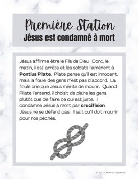 French Stations of the Cross - Vendredi Saint/Good Friday - Posters & Activities