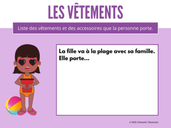 Vêtements - French Clothing - Interactive Google Slides™ Activities