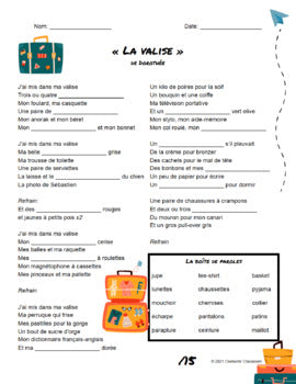 Vêtements - French Songs / Chansons - Fill in the Blanks Listening Activities