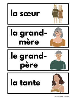 La Famille - Family - French Vocabulary Activity + Word Wall