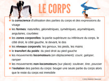 Les éléments de la danse - French Elements of Dance Lesson and Note