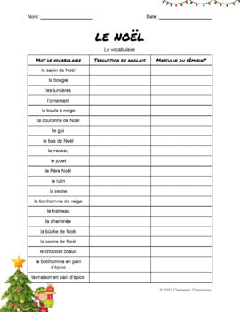 Noël - French Christmas Vocabulary Activity, Word Wall & Loto/Bingo - SECULAR