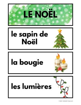 Noël - French Christmas Vocabulary Activity, Word Wall & Loto/Bingo - SECULAR