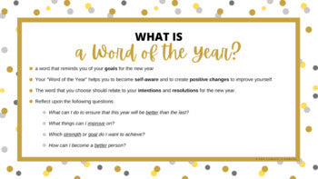 Mot de l'année / Word of the Year - New Year's Bilingual Google Slides™ Activity